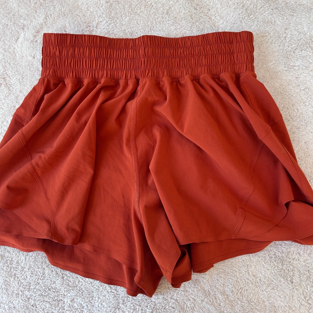 Lululemon Track That High-Rise Lined Short 3 Rust Orange LW7DKOS XS READ - Picture 1 of 7